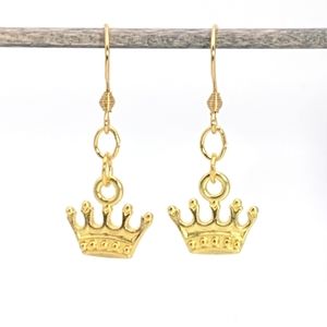 Golden Crown Hook Earrings
